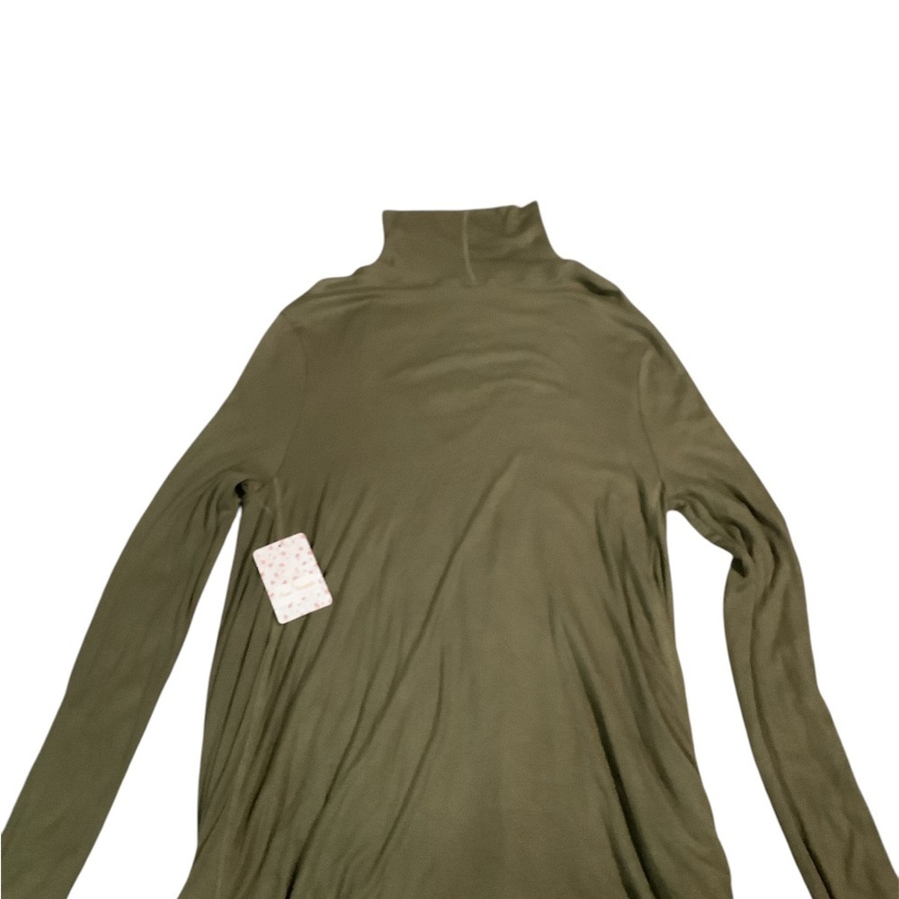 Free people army green long sleeve shirt with open chest - Picture 7 of 7